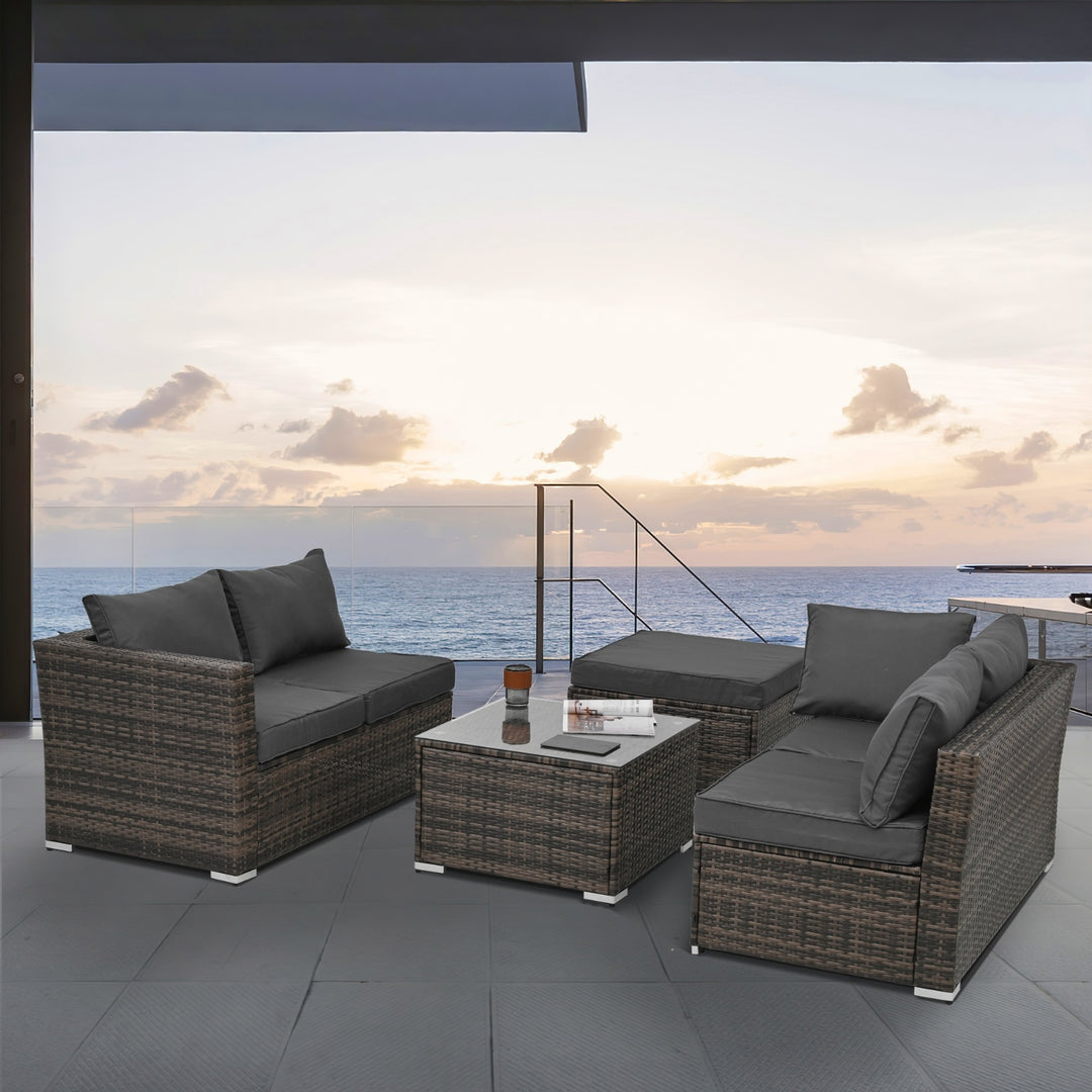 Patio Furniture 4 Set Wicker Furniture With Temper