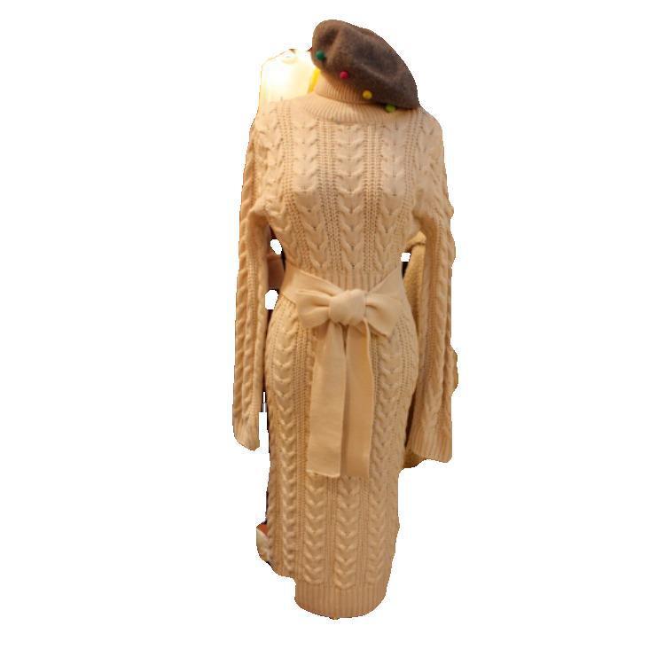 Turtleneck knitted bottoming sweater dress