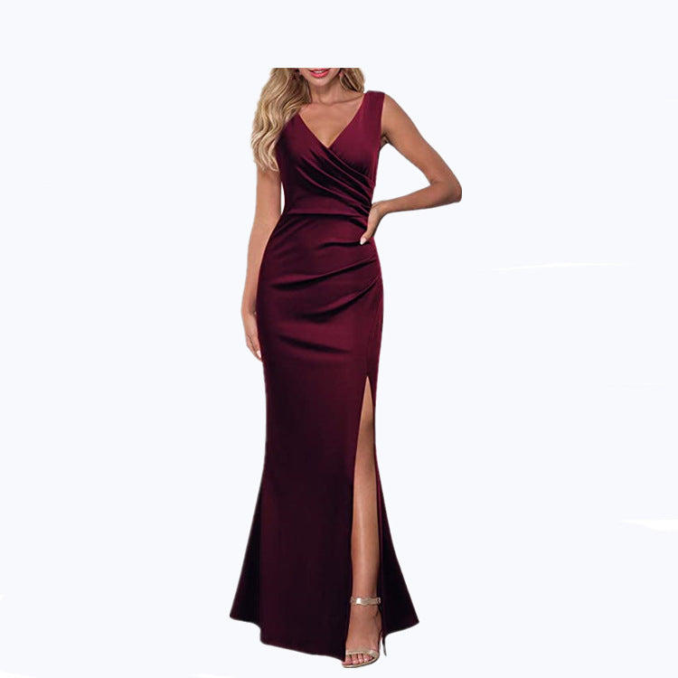 Spaghetti Straps Split Long Dress
