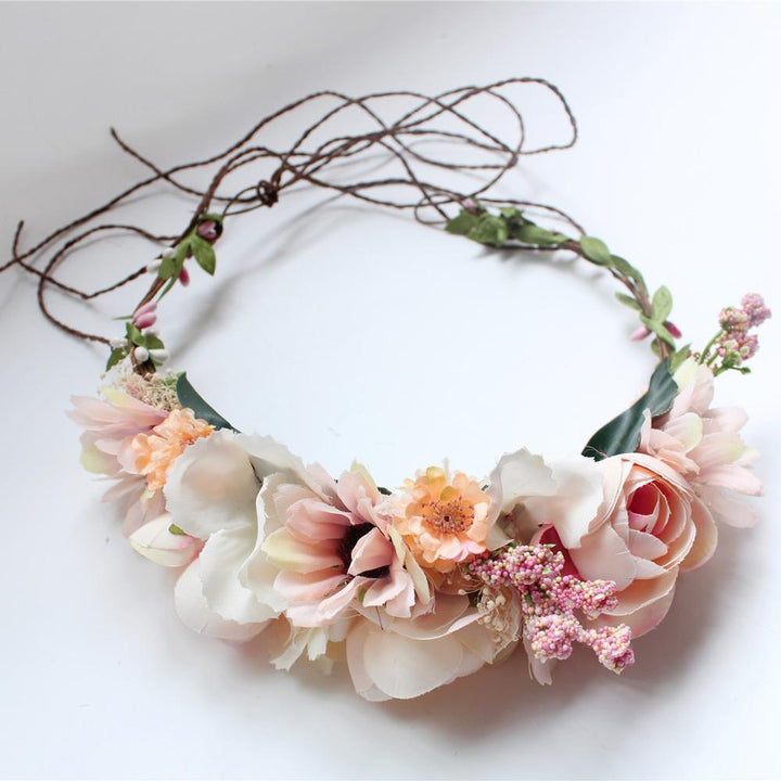 Flower girl flower bridesmaid wreath seaside