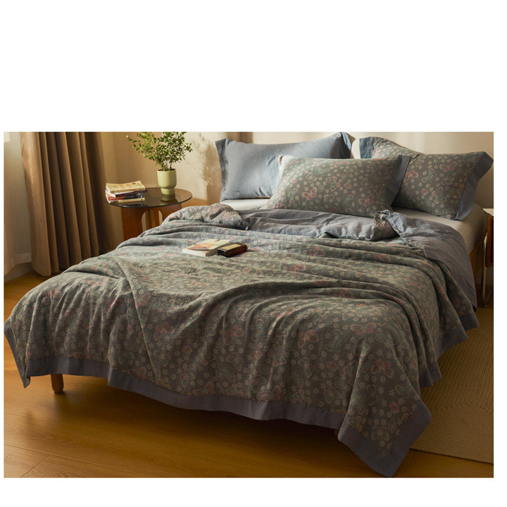 Cotton Class A Yarn-dyed Jacquard Double-layer Gauze Summer Blanket