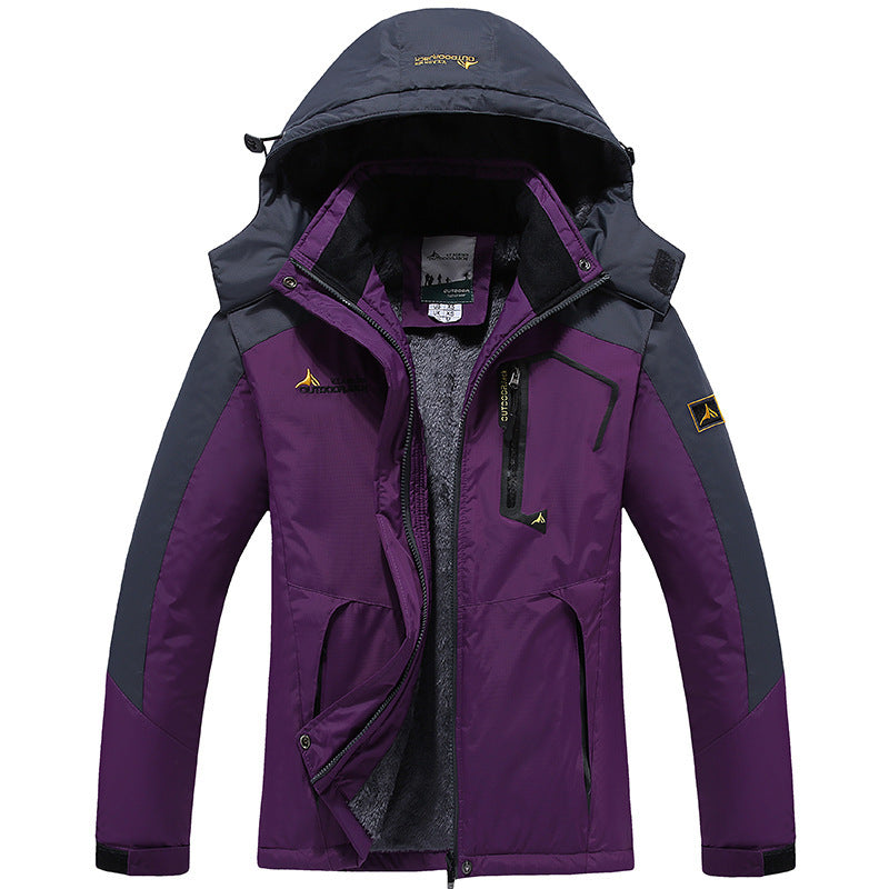 Couple outdoor hooded jacket