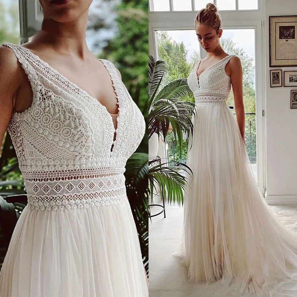 Illusion Lace Bridal Gown