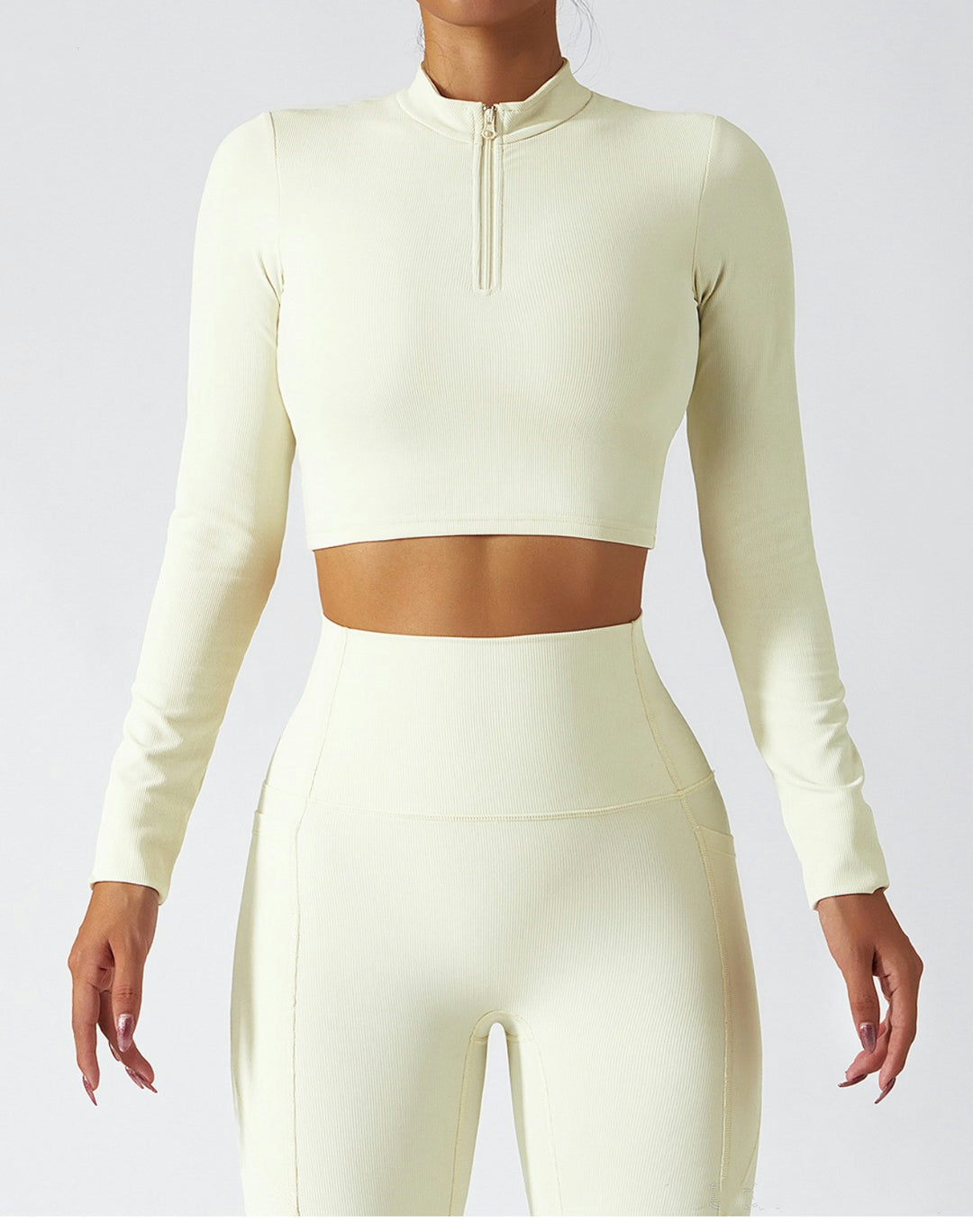Long Sleeve Yoga Suit Running Training Belt Chest Pad Top