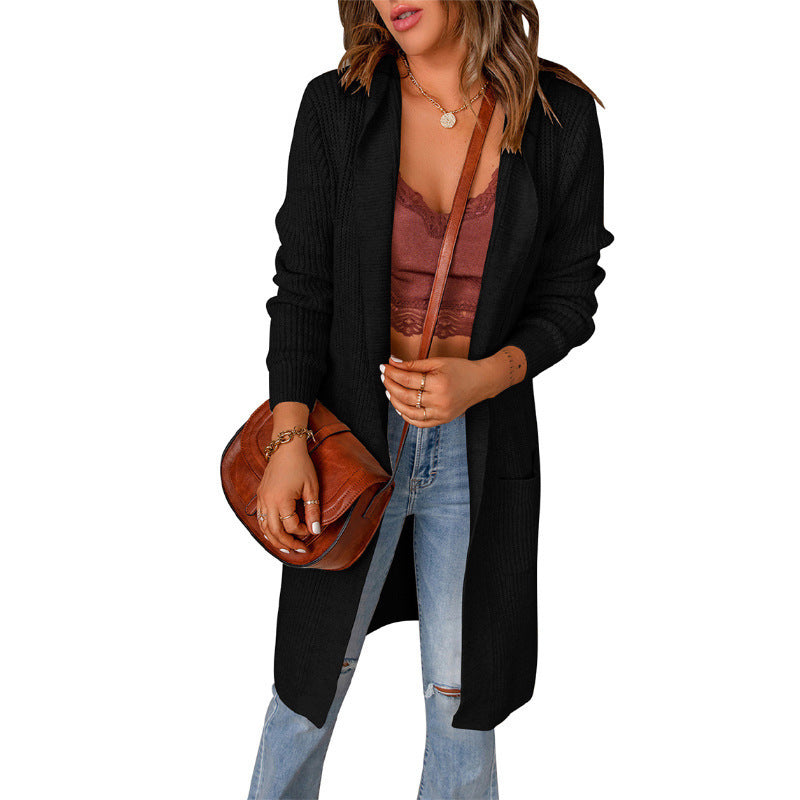 European And American Knitted Cardigan Women's Sweater Fashion Hoodie