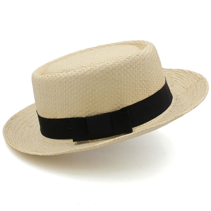 Straw Hat Flat Brim Beach Sun Protection Wide Brim Sunshade