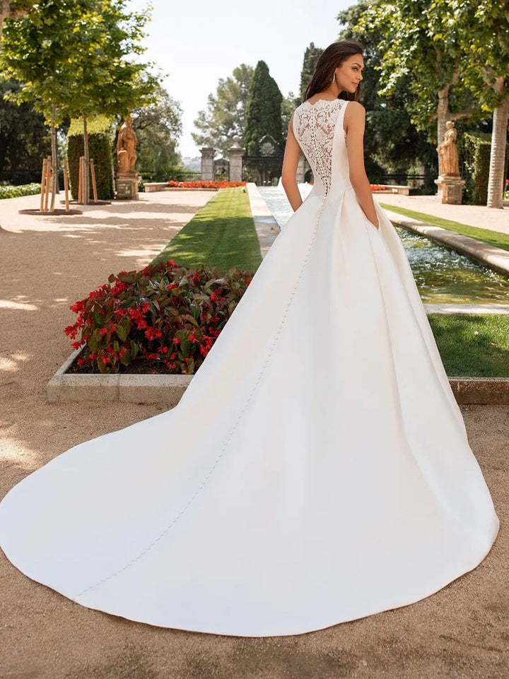 French Retro Elegant Trailing Wedding Dress