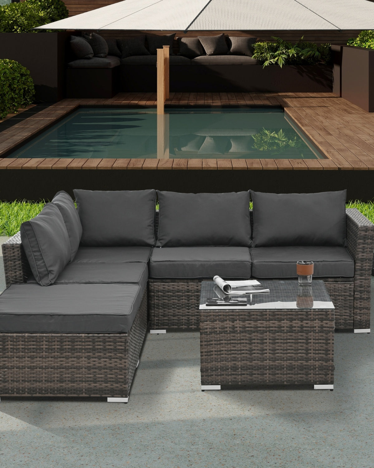 Patio Furniture 4 Set Wicker Furniture With Temper