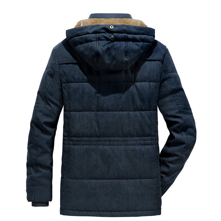 Weather Proof Cotton-padded Coat Multi-pocket Fleece-lined Thickened
