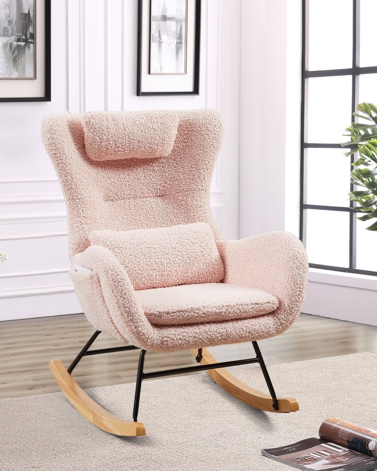 Rocking Chair With High Backrest