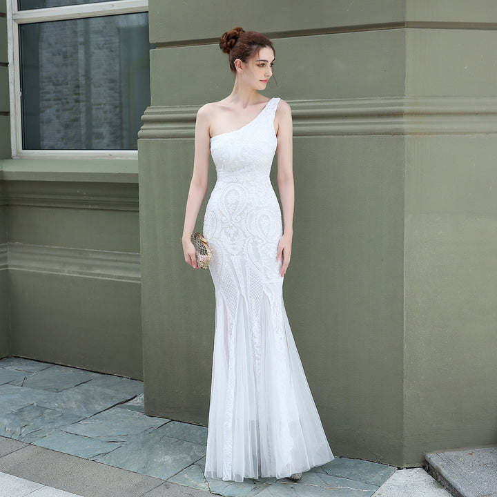 Party Party Evening Dress Sexy Long Slim Toast Dress