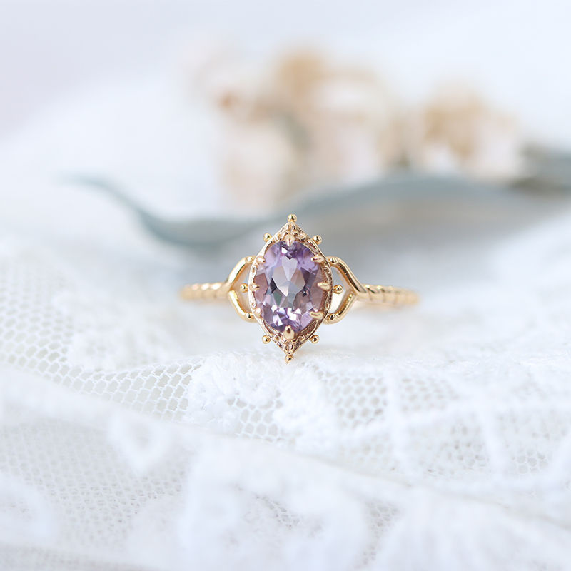 Amethyst Crown Ring