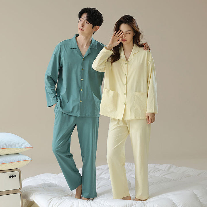 Couple Pajamas Spring And Autumn Cotton Long Sleeve Soft Suit