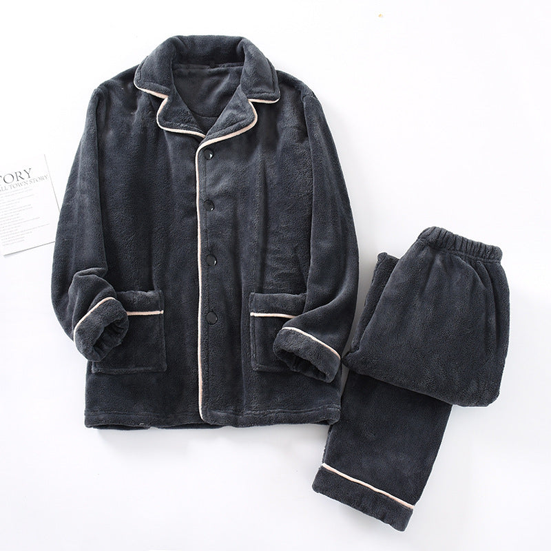 Thick Coral Fleece Pajamas Couple Flannel Suit
