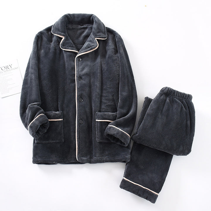 Thick Coral Fleece Pajamas Couple Flannel Suit