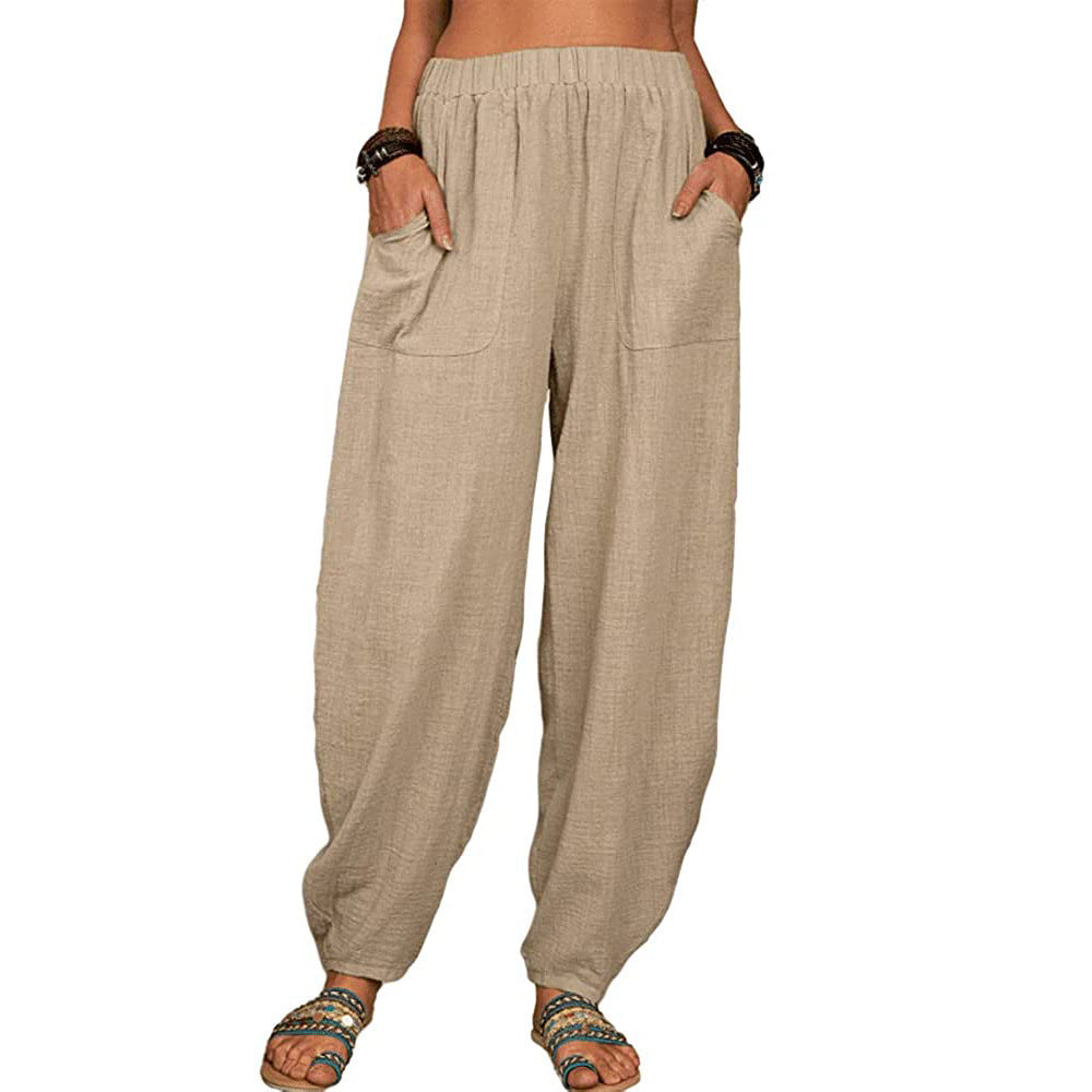 Women's Clothes Casual Pants Amazon Wish Loose Cotton And Linen Casual Pants Home Harem Trousers