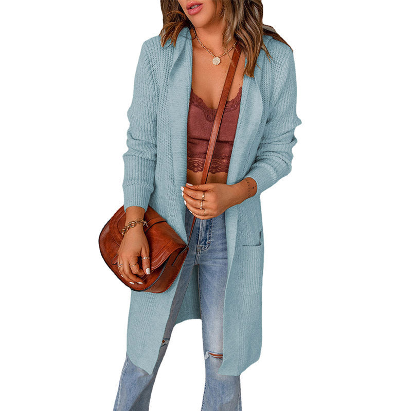 European And American Knitted Cardigan Women's Sweater Fashion Hoodie
