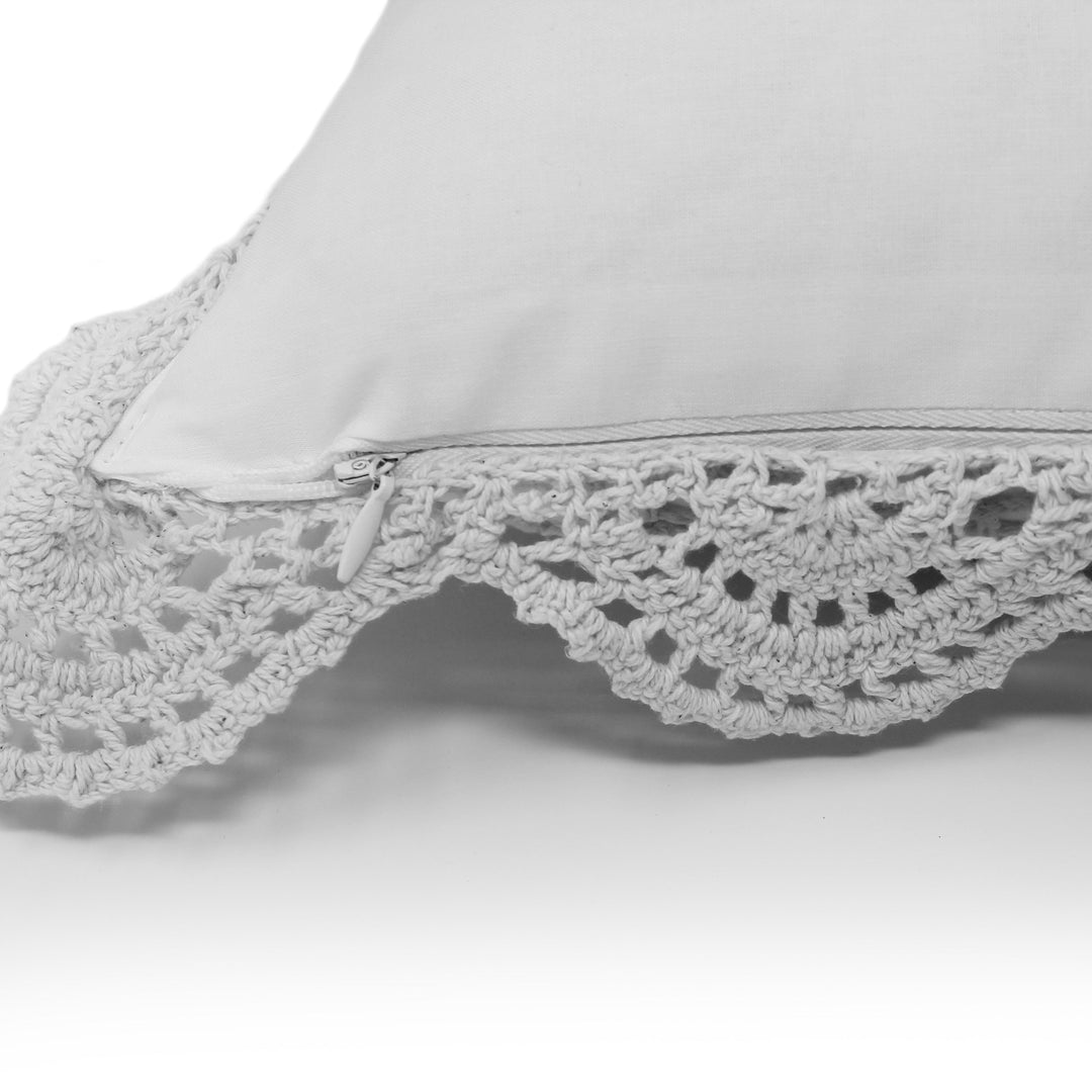 Hand Made Crochet Cotton Boudoir Pillow