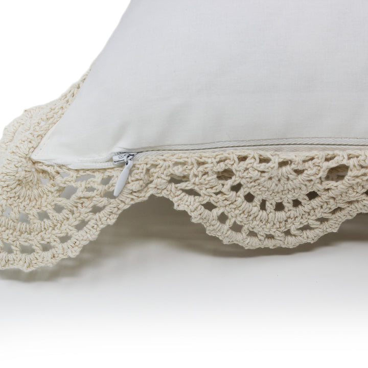Hand Made Crochet Cotton Boudoir Pillow