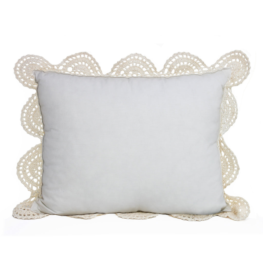 Hand Made Crochet Cotton Boudoir Pillow
