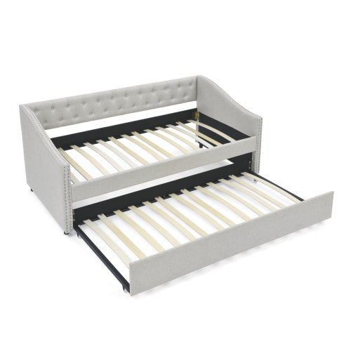 Tufted Double Sofa Bed with Double Roller.