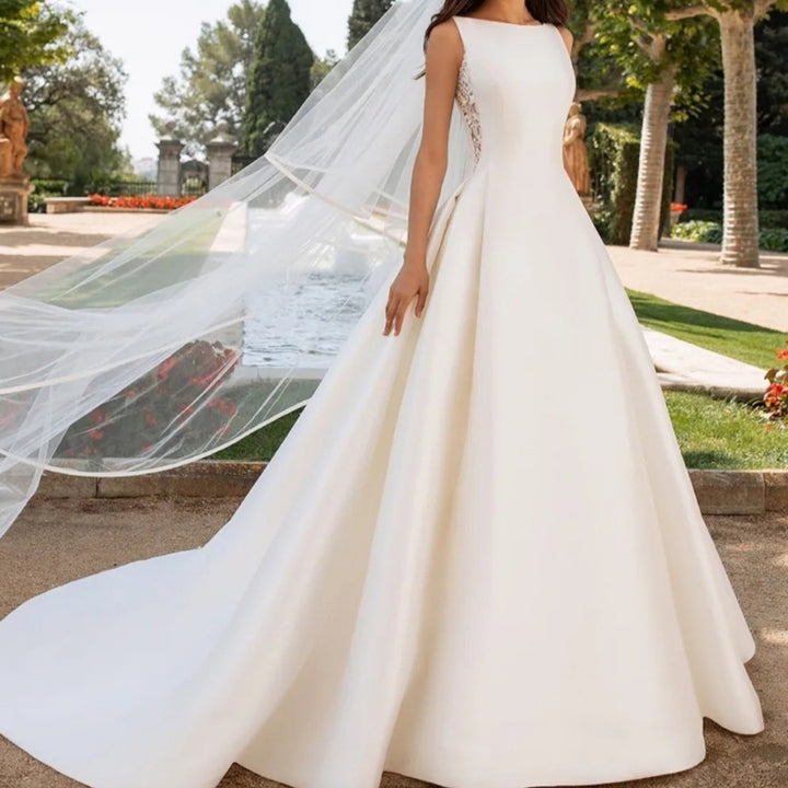 French Retro Elegant Trailing Wedding Dress