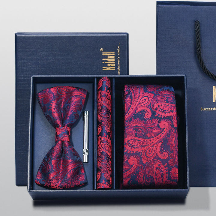 Four Piece Suit With Embroidered Tie