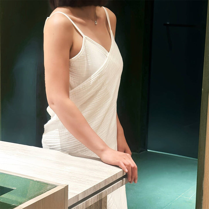 Gauze Bathrobe Sling Ladies Solid Color Bath Skirt Backless Wearable Bath Towel Breathable Absorbent Bathrobe