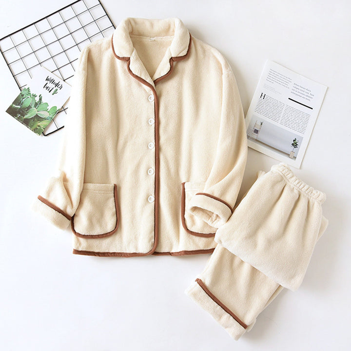 Thick Coral Fleece Pajamas Couple Flannel Suit