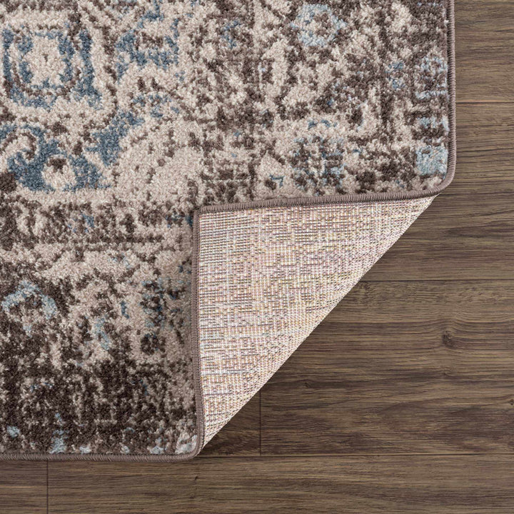 Peeta Dark Brown Medallion Area Rug