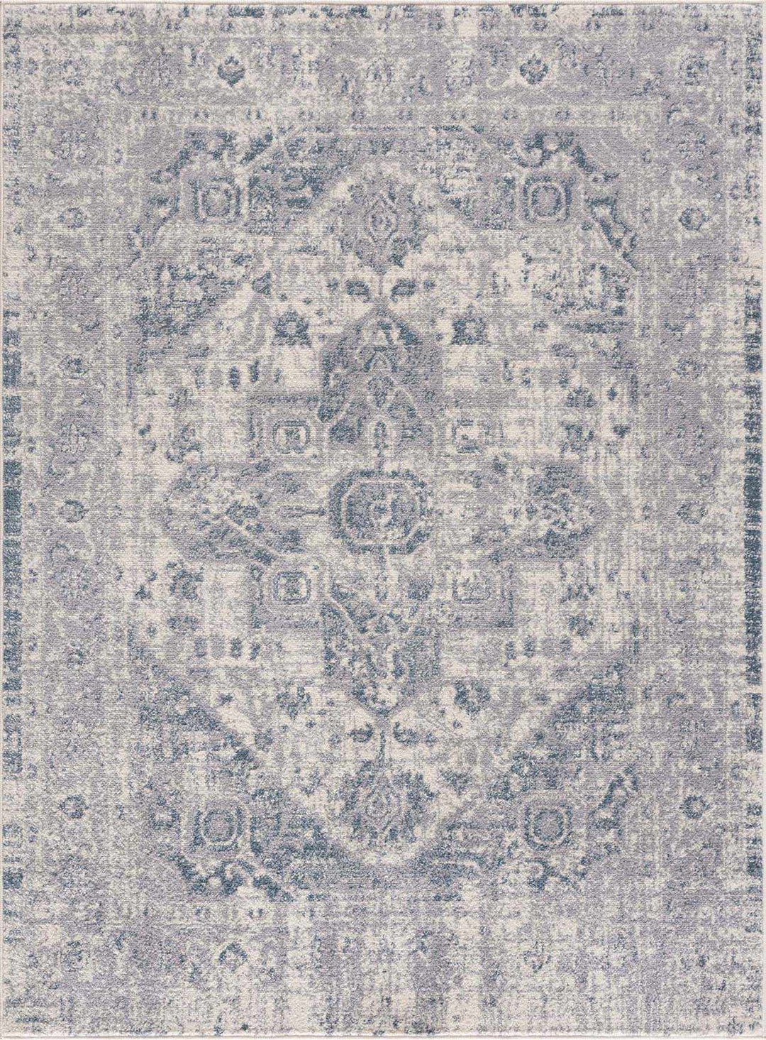 Peeta Gray Blue Medallion Area Rug