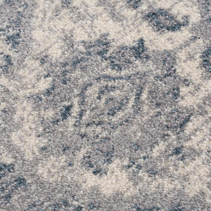Peeta Gray Blue Medallion Area Rug
