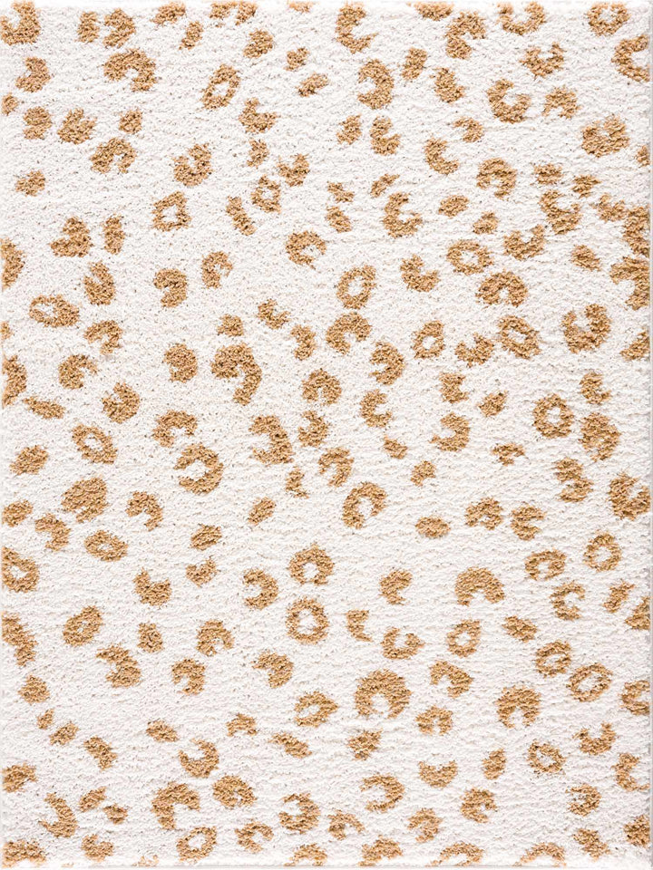 Altin Leopard Print White Area Rug