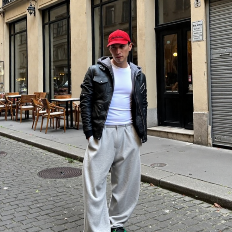 Mens Hooded Faux Leather Biker Jacket