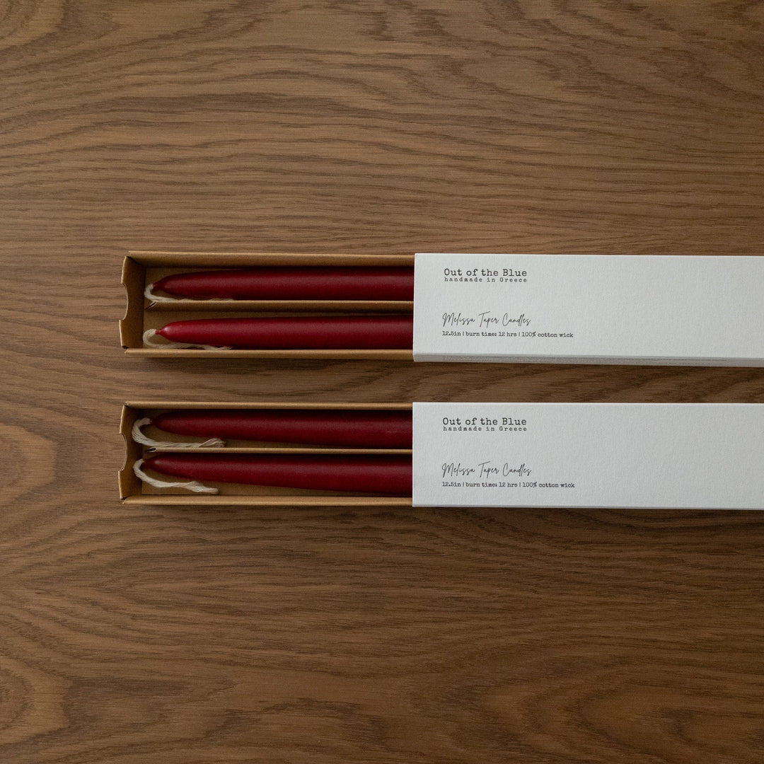 Melissa Taper Beeswax Candles - Set of 2
