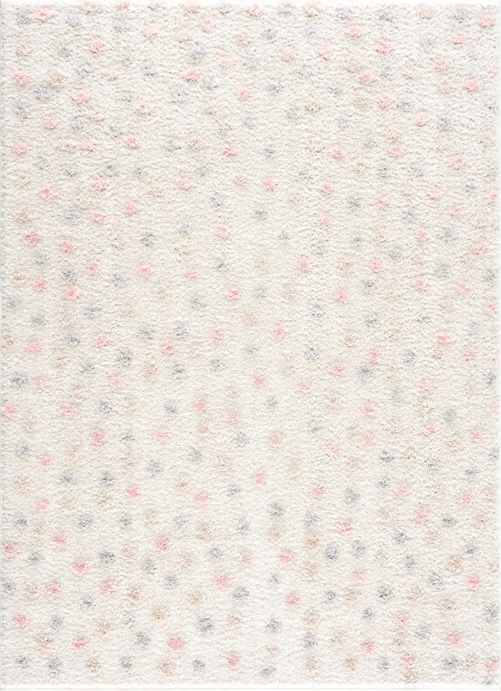 Cansu Pink & Cream Dotted Area Rug