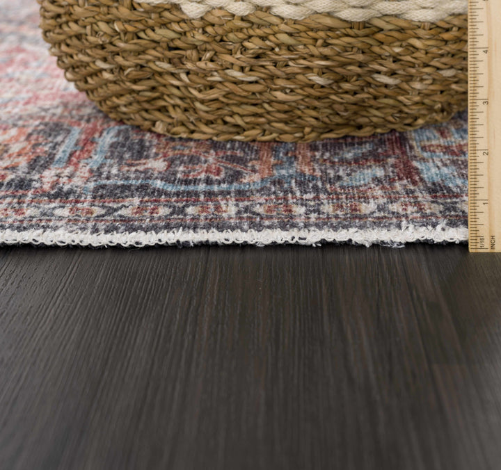 Blue Burgundy Holi-2302 Washable Area Rug