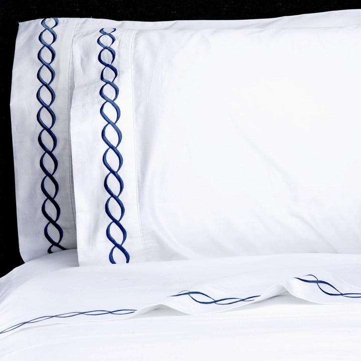 600 Thread Count Rope Embroidered Pillowcase Pair