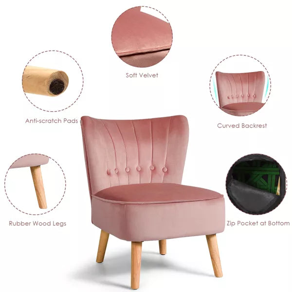 Accent Chair Tufted Velvet