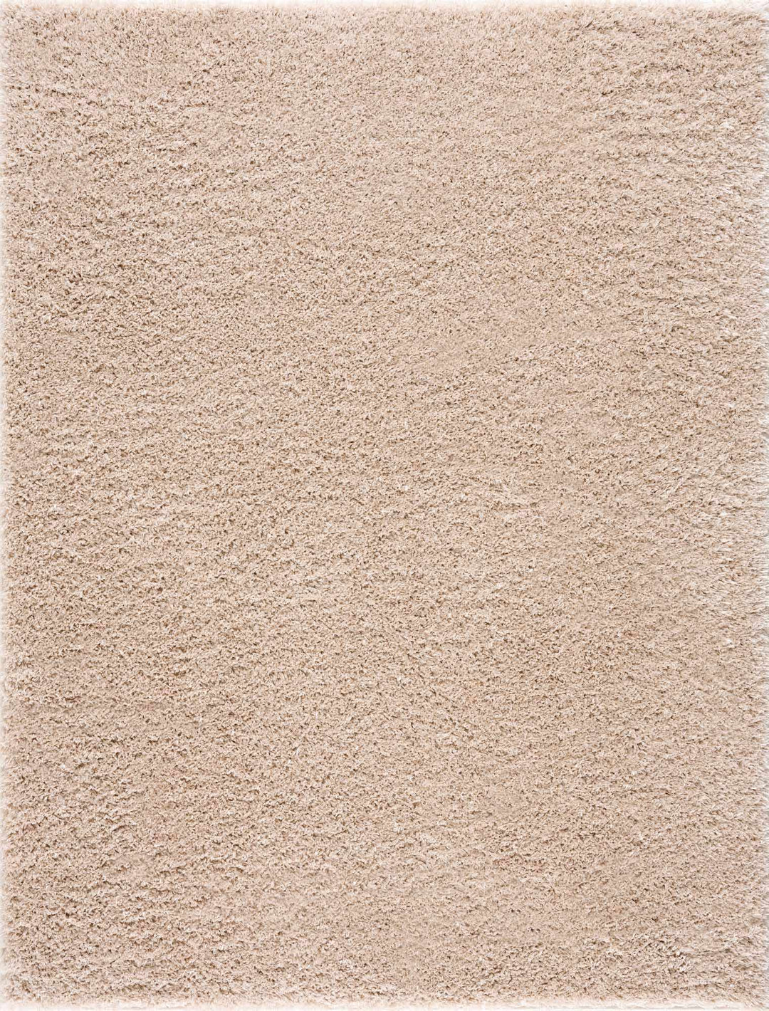 Faina Solid Beige Shag Rug Washable
