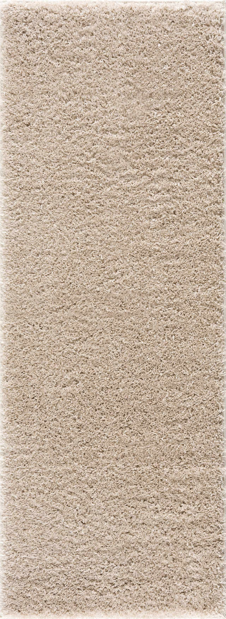 Faina Solid Beige Shag Rug Washable
