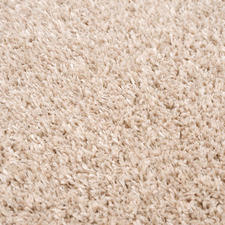 Faina Solid Beige Shag Rug Washable