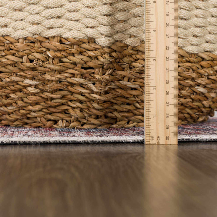 Blue Burgundy Holi-2302 Washable Area Rug