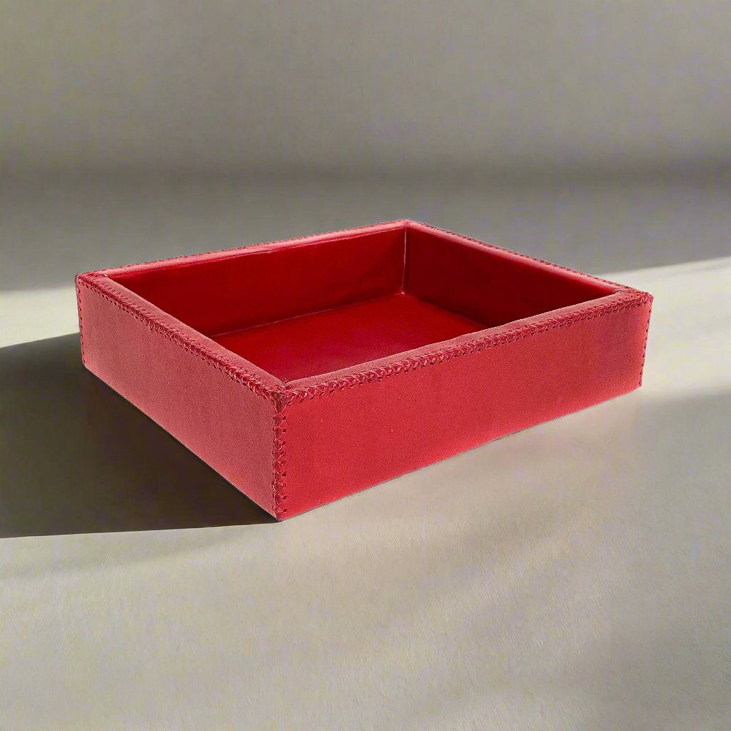 Monedas | Cedar Wood + Leather Valet Tray