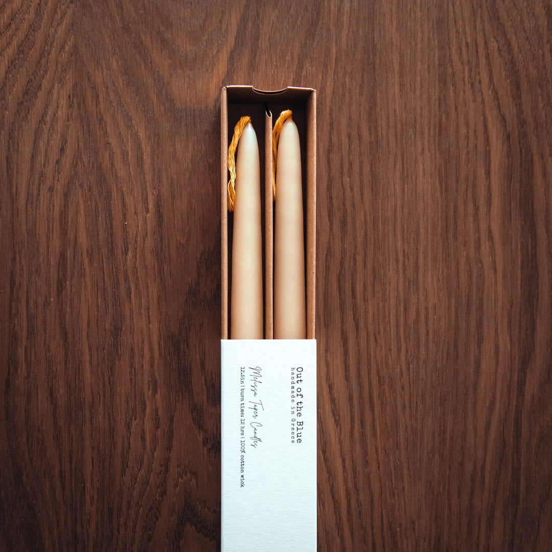 Melissa Taper Beeswax Candles - Set of 2