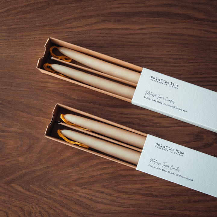 Melissa Taper Beeswax Candles - Set of 2