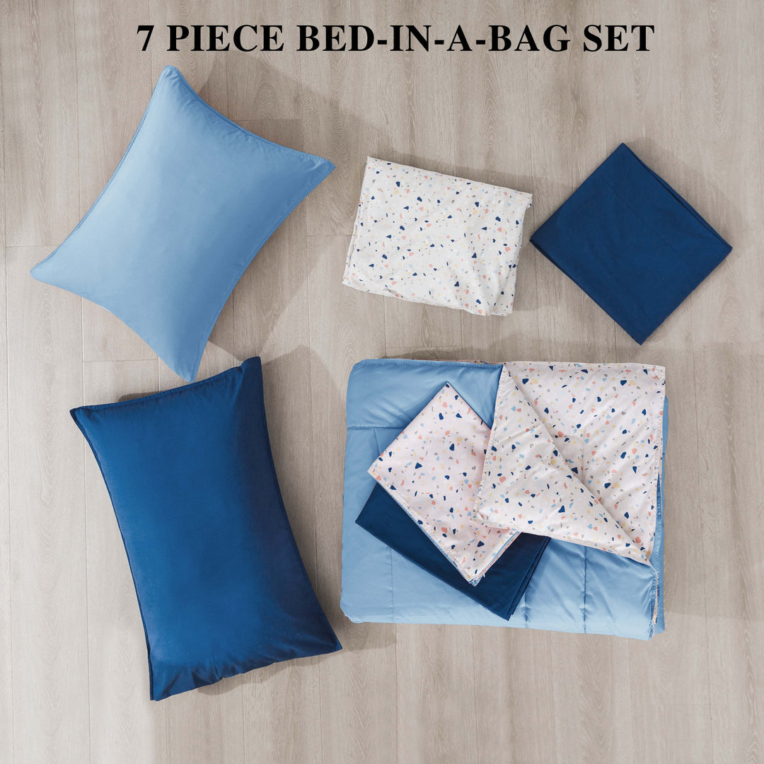 Kasentex Reversible 5 and 7 Piece Ultra Soft Cozy Bed Comforter Sets, Room Decor