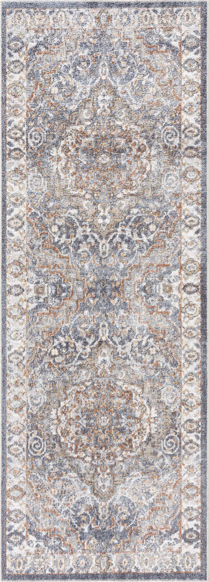 Aurum Blue & Beige Washable Area Rug