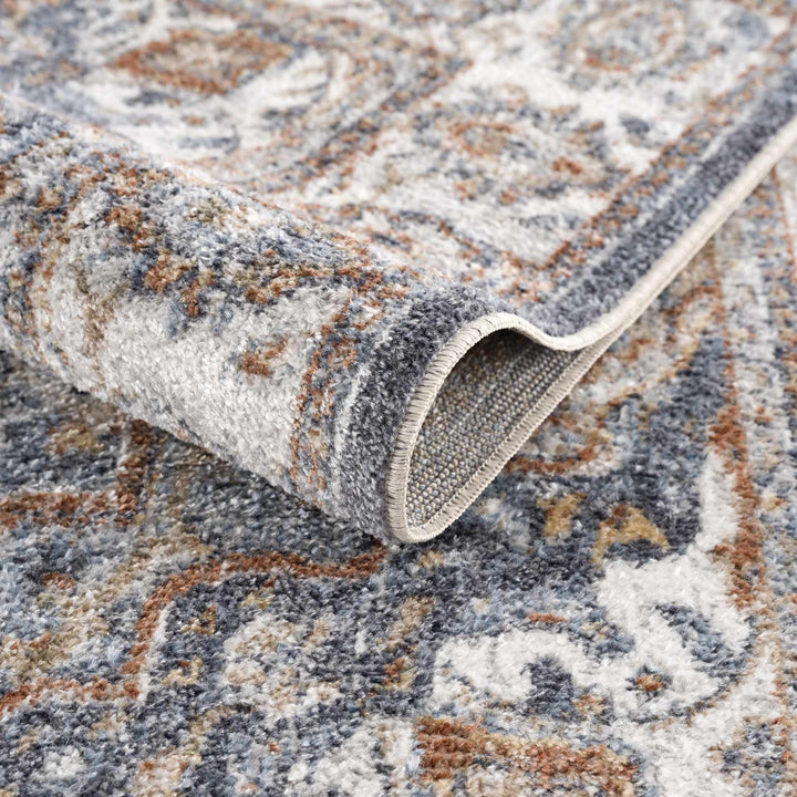 Aurum Blue & Beige Washable Area Rug