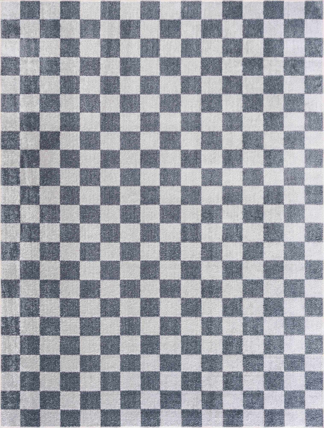 Alie Gray Checkered Washable Area Rug